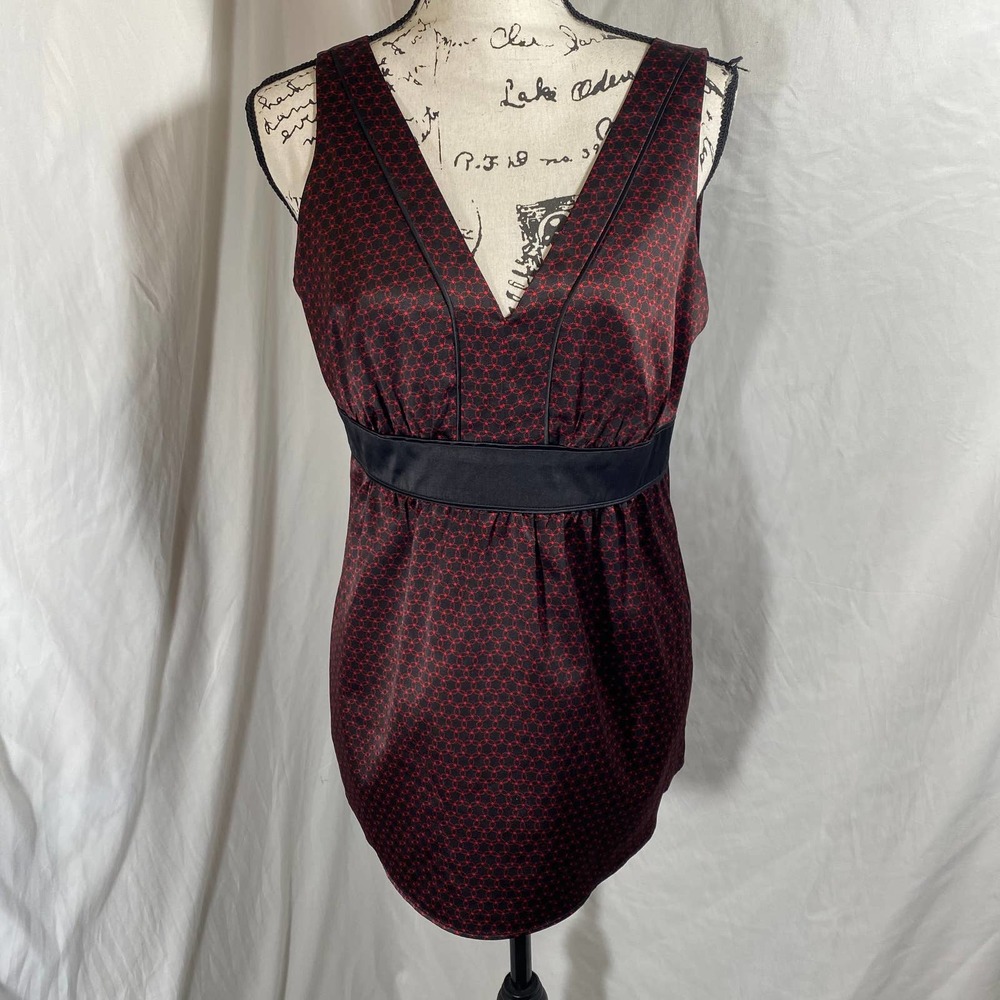 New York & Company Sleeveless Zip Blouse Sz 10